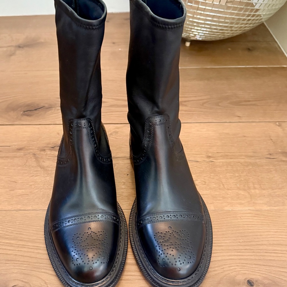 Loewe black stretch leather boots 40 - Picture 2 of 7